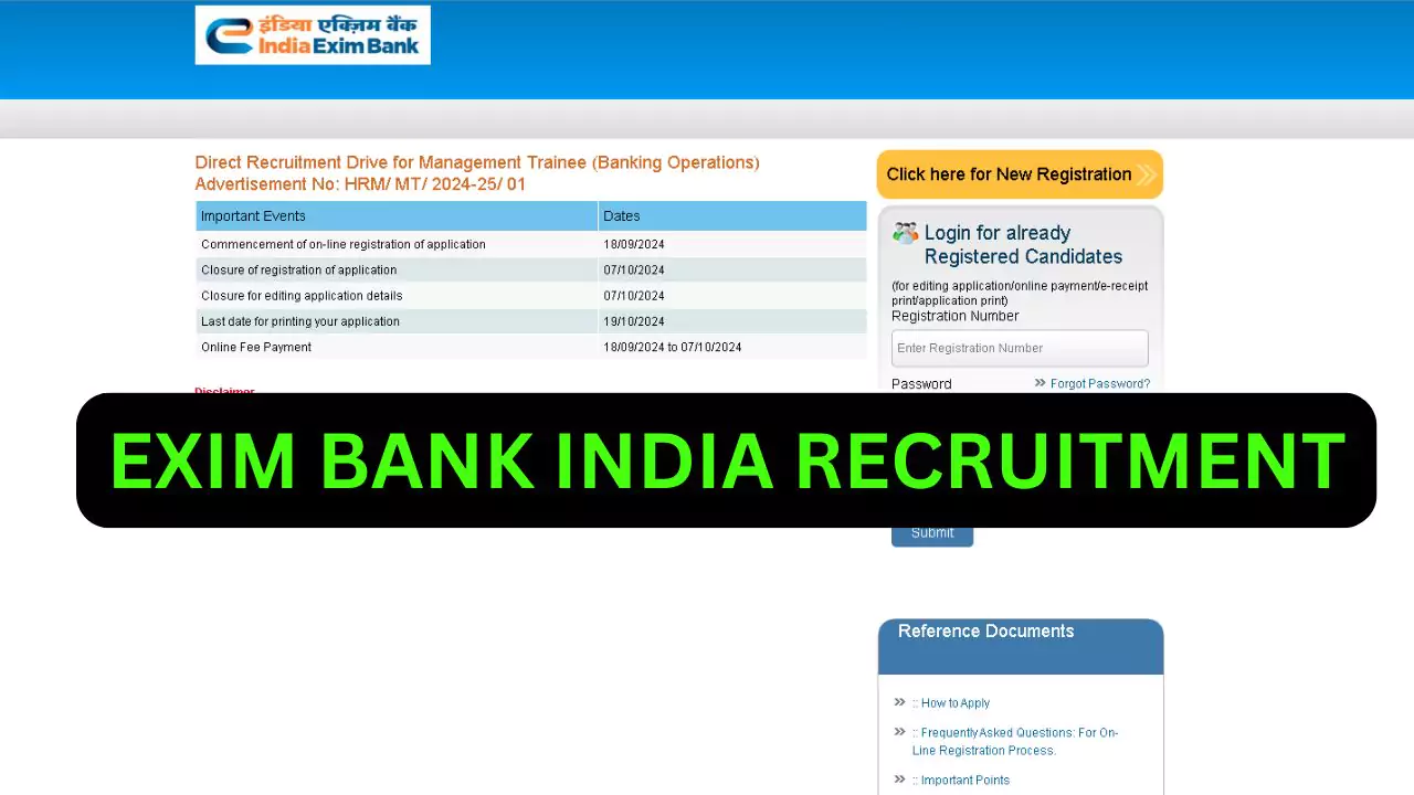 Export-Import Bank of India Recruitment