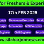 Urgent Jobs In Silchar Assam - 17th FEB