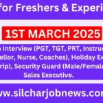 Urgent Jobs In Silchar Assam - 1ST MARCH