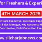 Urgent Jobs In Silchar Assam - 4th March